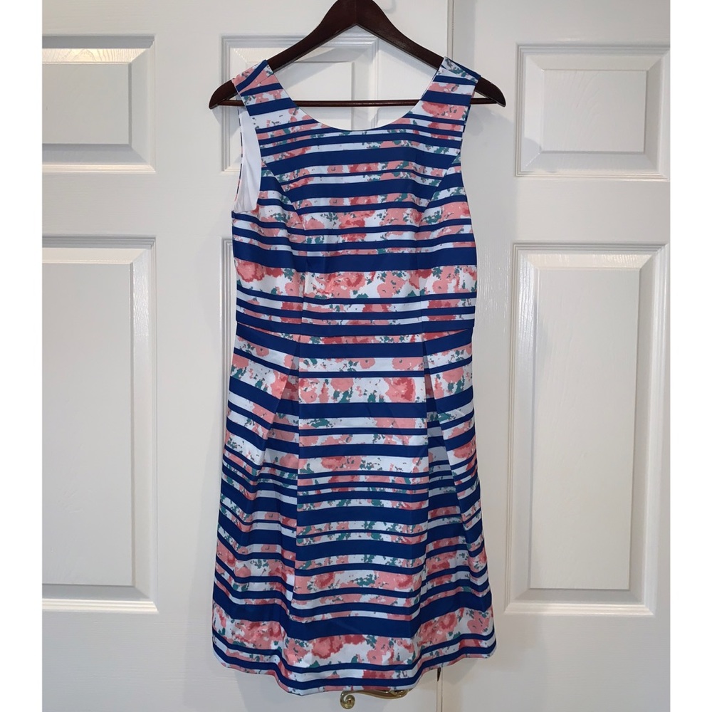 Striped and Floral Cocktail Dress
